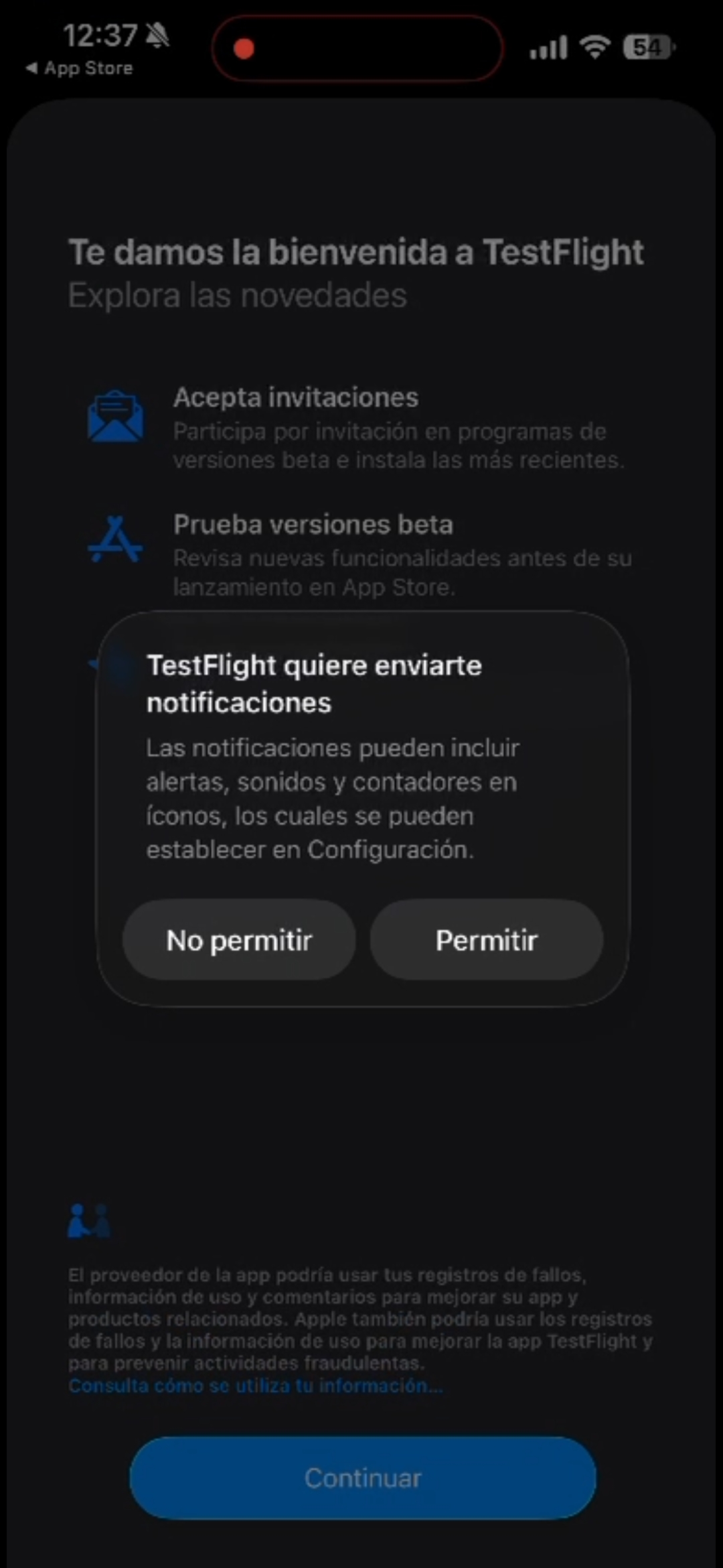 Configuración de Testflight